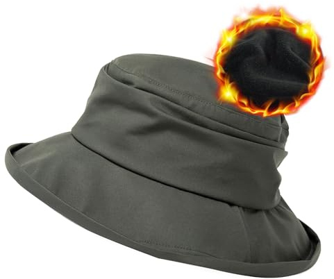 Comhats wasserdichte Damen Winterhut, Warme Fleece-gefütterte Fischerhüte Regenhut Sonnenhut Verstellbar