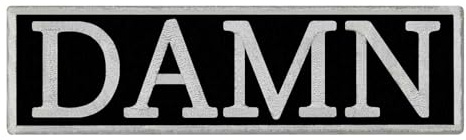 Damn Patch broderad bricka applikation fästkrok och ögla emblem, vit och svart