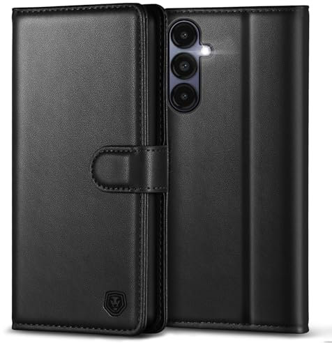 Handyhülle für Samsung Galaxy A15 5G / A15 4G Hülle, Premium PU Leder Galaxy A15 5G Klapphülle Brieftasche Kartenfach Ständer Magnet Handytasche Case Schutzhülle für Samsung Galaxy A15 - Schwarz