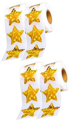 EXCEART 4 Rollen Sterne-Aufkleber kleine hochzeitsaufkleber Sterne-Etiketten Wohnkultur Aufkleber zum Verschließen von Briefumschlägen Geschenkaufkleber für den Haushalt Multifunktion