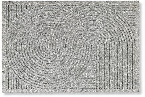 Astra Fussmatte außen rutschfest - Schmutzfangmatte wetterfest - Outdoor Türmatte für Eingangsbereich & Balkon - strapazierfähige Fußmatte 45x75 cm grau