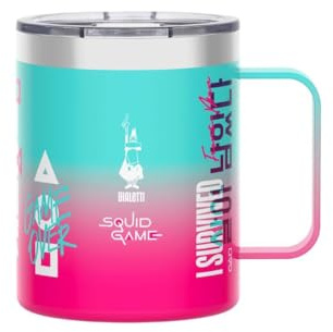 Bialetti Camp Mug Squid Game©, 420ml, Acero Inoxidable, Double Wall