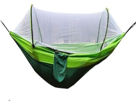 OZWYCY Hängematten Outdoor Hängematte Camping Anti-Rollover mit Moskitonetz Camping Schlafschaukel magische Doppel tragbar Hammock(Green,M)