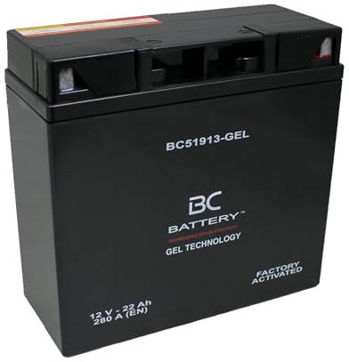 BC BATTERY Batteria Avviamento Moto al GEL 12V 22Ah BC51913-GEL Moto&Scooter, esente da manutenzione sigillata precaricata simile a 51913