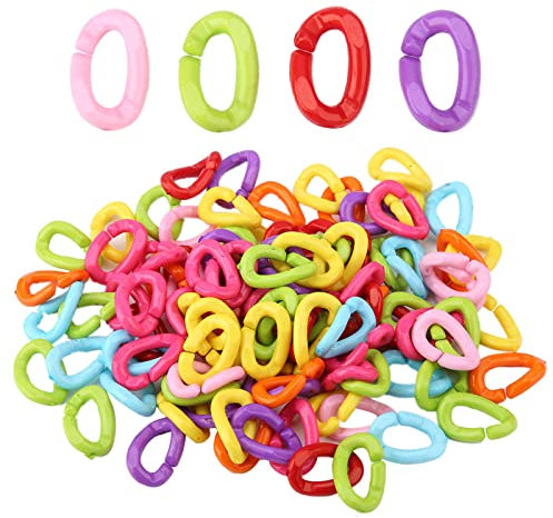 C Clips Hooks Plastic Chain Links Plastic Chain 10×7×2 100pcs Plastic Bird C Clips Hooks Chain Links DIY Toys Mix Color