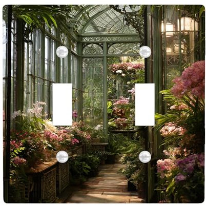Piastre di copertura per interruttore della luce botanica della serra primaverile, coperture per uscite, accenti da parete floreali da giardino per decorazioni domestiche, dimensioni standard