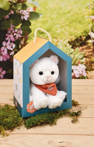 HISTOIRE D’OURS - Petite Peluche Chat Blanc SPA - 16cm - Peluche Doudou Chat Très Doux à Adopter avec Jolie Boîte - Partenariat SPA - Idée Cadeau Solidaire pour Enfants et Adultes - SPA-CHATBLANCMM