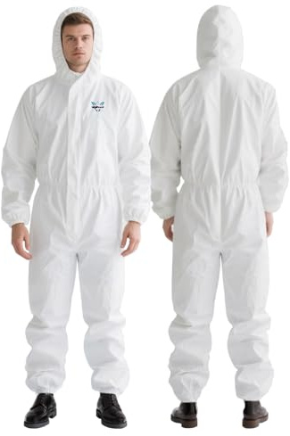 VigiFront Mono Desechable, Mono de Trabajo Desechable, 7 Opciones de Tallas, Con Muñecas, Tobillos y Capucha Elásticos