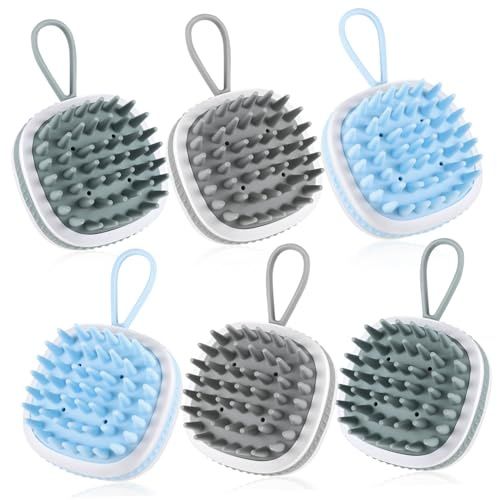 Toyvian 6 Stück Teiliges Kopfhautmassagebürsten Hochwertigem Silikon Tragbar mit Weichen Borsten zur Sanften Kopfhautpeeling und Tiefenreinigung für Haushalt und Entspannende Haarpflege