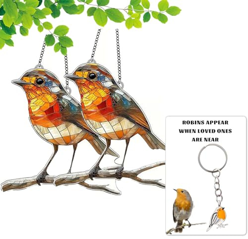 3pcs Robin Gifts for Women Memorial Gift Includes robin keyring Cards and Pendants Gifts Suitable for Close Relatives Grieve Friends Commemorate Mourning for Honor the Memory of Deceased Loved Ones