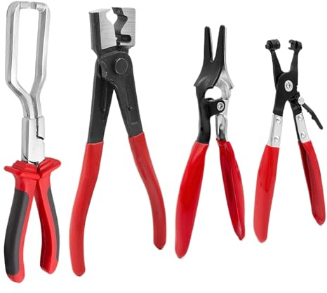 Alicates para abrazaderas de manguera - Kit profesional de 4 piezas de largo alcance para trabajo pesado, herramienta de desconexión de alicates para abrazaderas de manguera flexible