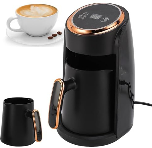 ZGHQHCDRH Cafetera Turca Eléctrica De 600 W Con Pantalla Digital Y Táctil LCD, Ideal Para Preparar Bebidas Calientes Y Café Griego.