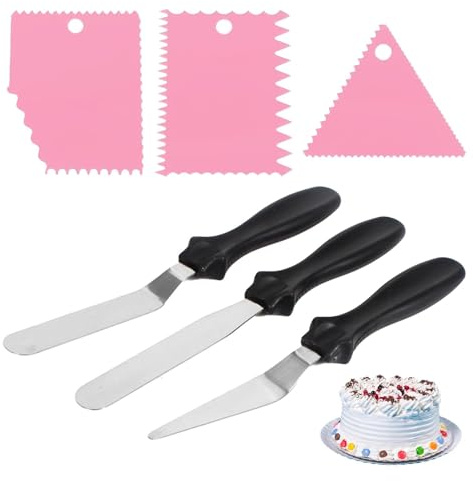 YCSHIPO Professional Stainless Steel Cake Palette Knife Set - 3 Pcs Icing Spatulas for Cake Decorating & Baking Tools