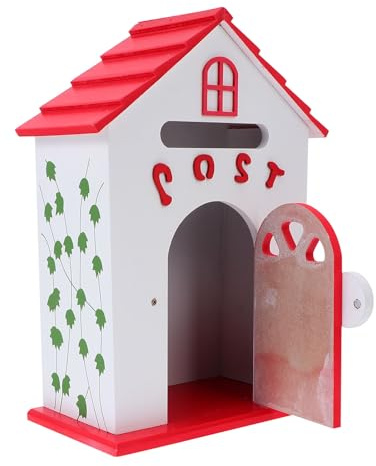 MUCKLILY Cassetta Postale da Parete in Legno Capacità Media Cassetta dei Suggerimenti per Scuola e Casa Design Creativo e Superficie Liscia per Protezione della Posta Importante