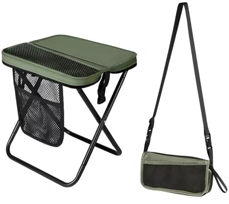 Jiahuade Tragbarer Klapphocker,Camping Hocker 31cm,Campinghocker Faltbar,Gartenhocker,Leicht Sitz Falthocker,Klappstuhl,Mini-Klapphocker,mit Aufbewahrungsbeutel,für Reisen Wandern Garten (Grün)