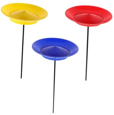 HOMOBABE Lot de 3 Assiettes de Jonglage Légères avec Bâtons Colorés pour Spectacles Artistiques et Entraînement Sensoriel, Accessoires en Plastique pour Performances D'équipe