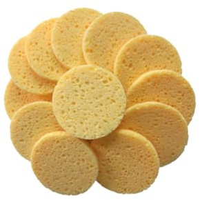 WESIEVYA Esponjas Redondas de Celulosa 20 Suaves y Delicadas Efecto Aclarador Cutáneo para Maquillaje y Limpieza Facial Ideales para Uso Diario y Viaje