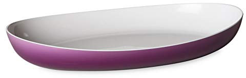 Omada Design Vassoio da Portata in Plastica Bicolore, 28x17x5 cm, Resistente, lavabile in lavastoviglie, Made in Italy, linea Trendy, Viola