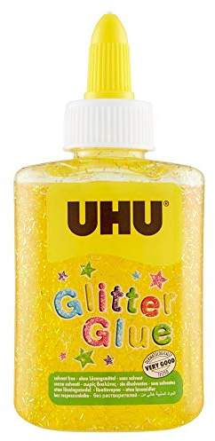 UHU Glitter Kleberflasche, 88,5 ml gelb