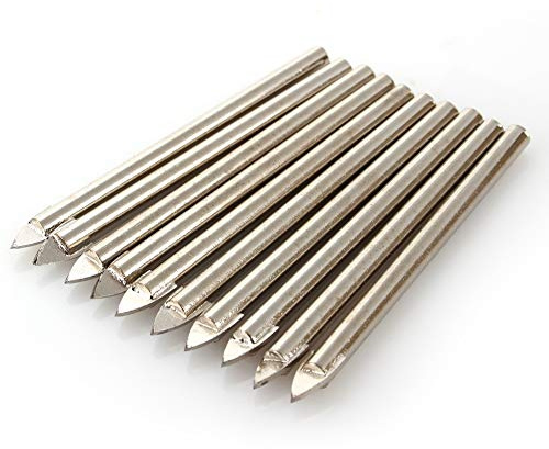 Bohrer Set Glas Fliesen Hartmetall 6mm Bohrer Round Shank Tool Kit Legierung Material Speerkopf für Glas Fliesen Keramik Porzellan 10 Teile/satz