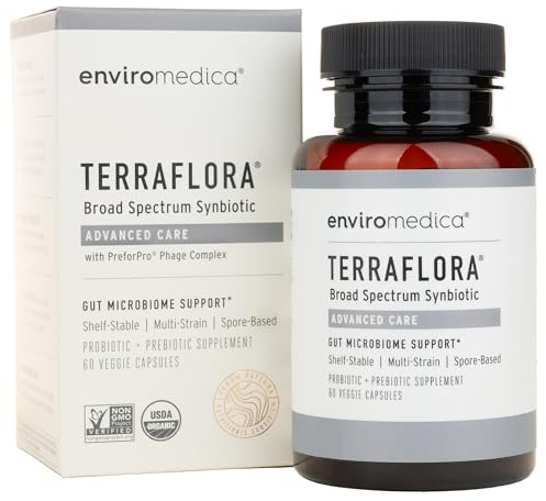 Terraflora Advanced Care Synbiotic - SBO Probiotic and Prebiotic, Digestive & Gut Health, Soil Based Spore Pre and Probiotics for Women and Men with Bacillus Coagulans, Subtilis, Vegan - 60 Capsules