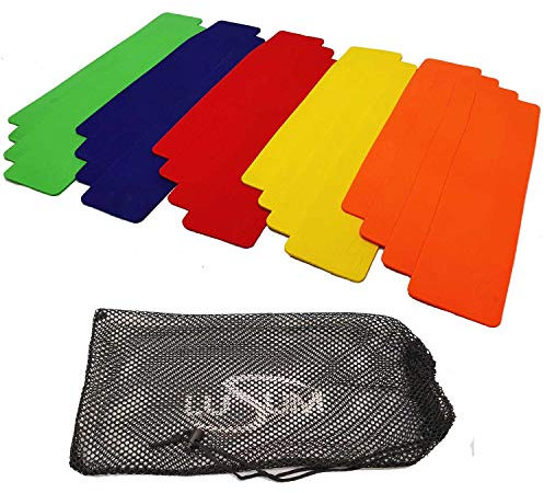 Lusum Rechteckige Gummi-Marker, 20 Stück, rutschfeste Sport-Marker aus Gummi