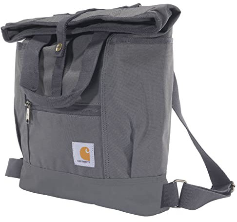 Carhartt Convertible, Durable Tote Bag with Adjustable Backpack Straps And Laptop Sleeve Zaino, Grigio, One Size Unisex-Adulto