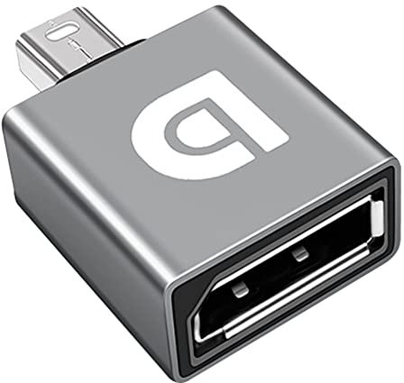 QIANRENON Convertitore adattatore Mini Displayport a Displayport Adattatore DP1.4 Adattatore 8K @ 60Hz Mini DP Maschio a DP Femmina Prolunga Convertitore Adattatore Prolunga Cavo Video HD Grigio