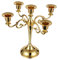 Coolty Bougeoir vintage à 5 bras pour dîner, fête de mariage, décoration d'intérieur, décorations de Noël (doré)
