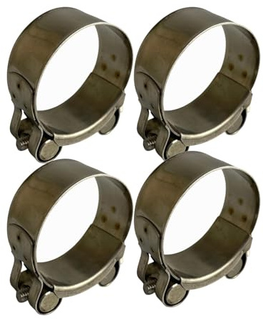 Boltza® Stainless Steel Single Bolt Hose Super Clamp 26-28mm Clip Silicone Rubber Exhaust x4