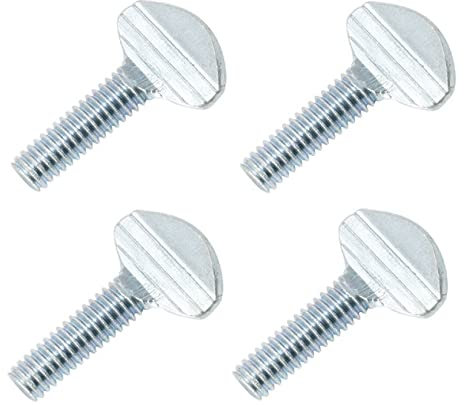 TERF® M4 X 12mm Thumb Screw Wing Bolt M4 (4mm) X 12mm Steel Spade Head No Shoulder Thumb Screw Bolts - Pack of 4