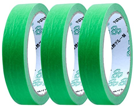 Udewo 3 Rolls Low Tack Masking TapeWritable Masking Tape Green Painters Tape Decorators Tape Low Tack Tape Professional Grade Painting Tape for Renovation WorkIndoor Painting Decorating (20mm x 20m)