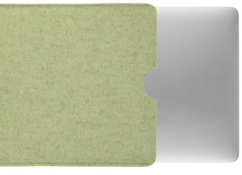 CoverKingz Filz Hülle für MacBook Air 15 / Pro 15 - Notebook Tasche handgefertigt aus Wollfilz - hochwertige Laptophülle aus 100% Schurwolle - Moderne Handmade Filzhülle Case Grün