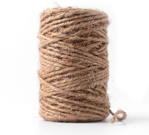 Estika® Cordoncino di iuta naturale - 2 mm - 50 m, 100 g, filo per piante resistente, in fibra naturale, cordino da giardino, filo per lavori artigianali, nastro a fili