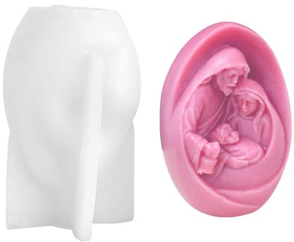 HOOLRZI Stampi per candele Stampo per candela presepe Nascita di Gesù Candela Stampo in silicone Stampo per sapone fatto a mano Stampo per caramelle al cioccolato Decorazione per torte