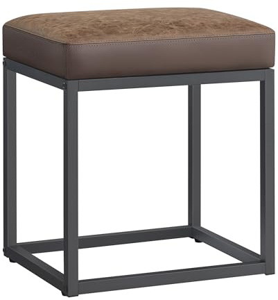 SONGMICS Home LUIZ Collection - Ottoman Footstool, Rectangle Ottoman, Vanity Chair Stool, Footrest, Reversible Top, Side Table, Max. Load 660 lb, Bedroom Living Room Entryway, Walnut Brown ULOM079K01