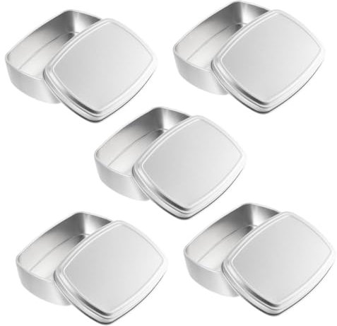 5er-Box Balsam-Box Rechteckige Seifenkisten Für Die Reise Leere Vorratsdosen Reise-seifenkiste Blechdose Aus Metall - Seifenkisten Anti-seifenhalter Creme-Box Aluminium Tragbar