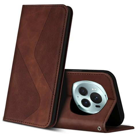 ZONNAVI Hülle für Honor Magic 6 Pro 5G, PU Leder Handyhülle mit Kartenfächer und Standfunktion, Lederhülle Flip Wallet Case Schutzhülle für Honor Magic 6 Pro 5G (Braun)