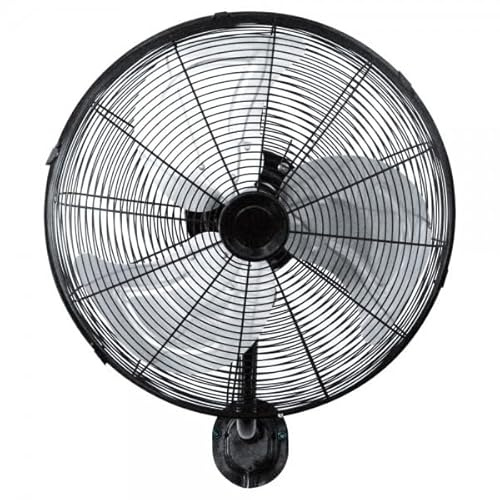 Bilake Ventilador Industrial Pared Negro Metal | Oscilante, Orientable y Ajustable | 3 Velocidades, 3 Palas, Silencioso | Almacenes, Gimnasios, Colegios, Fábricas (Ø55 cm | 120W | Botones Integrados)