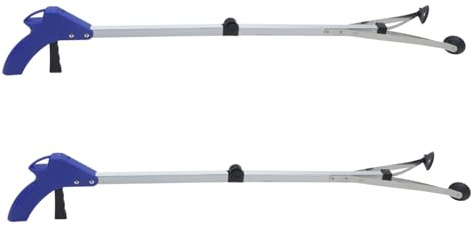 PLAFOPE 2piezas Herramienta De Agarre Plegable De Aleación De Aluminio Pinzas Para Recogida De Basura y Objetos Asistente Para Personas Mayores y Discapacitadas Útil Interiores y Exteriore
