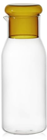 DADEA Ensemble Carafe à Eau et Verre de Chevet, Carafe à Eau de 28,85 Oz avec Verre, Carafe à Eau et Verre Pratiques pour Table de Nuit, Carafe de Chevet, Carafe à Bain de (Ambre)