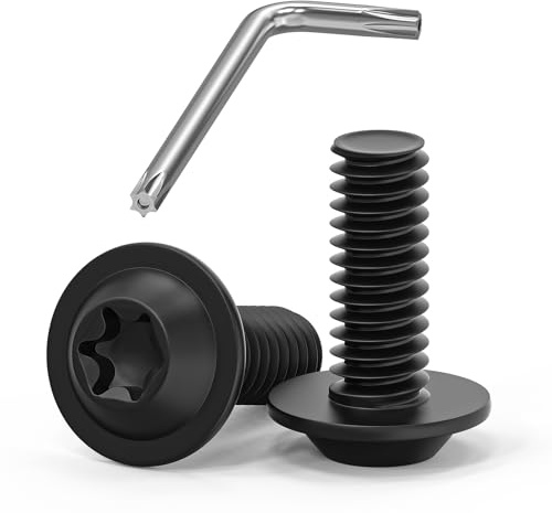 20 Stück M8x20mm Linsenkopfschrauben Schwarz, M8 Schrauben mit Flansch, A2 V2A Edelstahl Schrauben Torx, Flanschschrauben Maschinenschrauben Vollgewinde mit Torx Schlüssel für Möbel Verbindungs