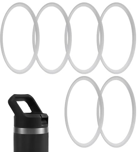 Gosknor 6 Stück Wasserflaschendichtung, Ersatz für Lebensmittelkontakt, O-Ring, auslaufsicherer Deckeldichtung, Ersatz für Silikondichtung, kompatibel mit Yeti-Rambler-Jr-340 ml