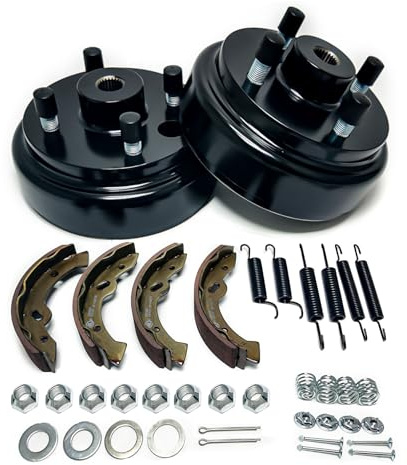 LOSTAR Golf Cart Brake Drums Kit with Brake Shoes & Springs Fit for 1996-up EZGO TXT Electric, Rear Brake Repair Kit for Driver Side & Passenger Side, 19186G1P 70794G01 70795G01 27944G01(38pcs)
