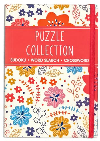 Livres de mots croisés ou de sudoku A6 pour adultes - 128 pages - Casse-tête compacts au format voyage avec sangle élastique - Idéal pour la relaxation consciente et l'agilité mentale (Collection