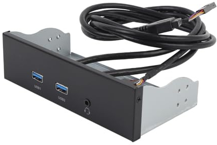 Panneau Avant Usb3.2 Gen1 5,25 Pouces,Adaptateur Concentrateur Panneau Avant Lecteur Optique 3 Ports 19 Broches pour 7 8 10 11 2003 pour Linux,Panneau Avant Interne Métal Carte