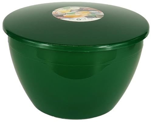 Just Pudding Basins 4 Pint Large Bowl with Lid for Steaming and Mixing Durable Plastic Dishwasher Safe Colour Emerald Green