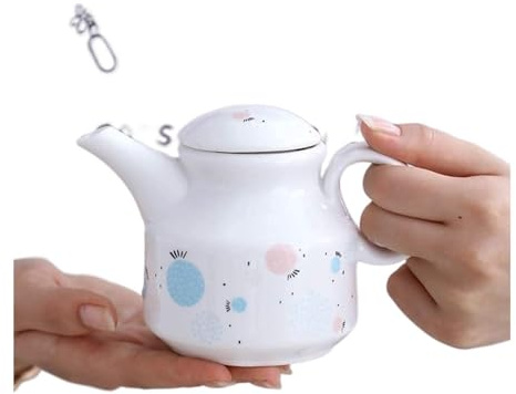DHAEY Cuisine Bouteille de vinaigre de Table en Porcelaine à Fleurs 350ml, Liquide de dîner avec Bouchon Anti-poussière et Fuite Distributeur