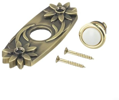 Interruttore di ricambio per campanello senza fili in metallo per esterni, design in bronzo anticato con luce