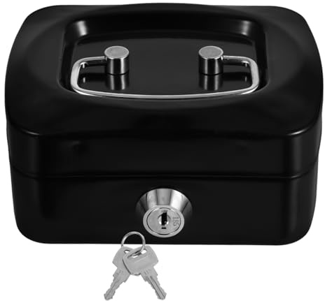 Angoily Caisse à Monnaie Métallique Portable Avec Serrure à Clé Petite Boîte Sécurisée Fer Pour Billets Coffre Verrouillable Pour Garçon Fille Et Bureau Robuste Et Facile à Transporter